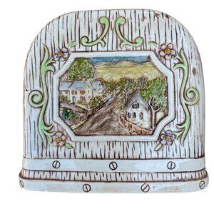Vintage 80's Duncan Enterprises 1983 Ceramic Napkin Holder Cottage Grandma Core